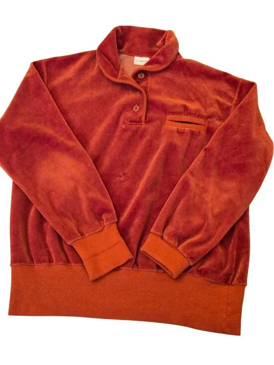Vintage Sears JR Bazaar Rust Velour Pullover Sweatshirt - Picture 8 of 8
